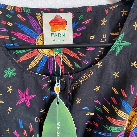 NWT Farm Rio Rainbow Suns Organic Cotton Mini Dress - Picture 5 of 10